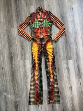 Jean Paul Gaultier Multicolor Polka Dot Two Piece